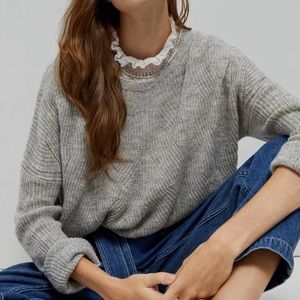 Anthropologie || Grey Keely Knit Long Sleeve Sweater || Size Large || Pristine